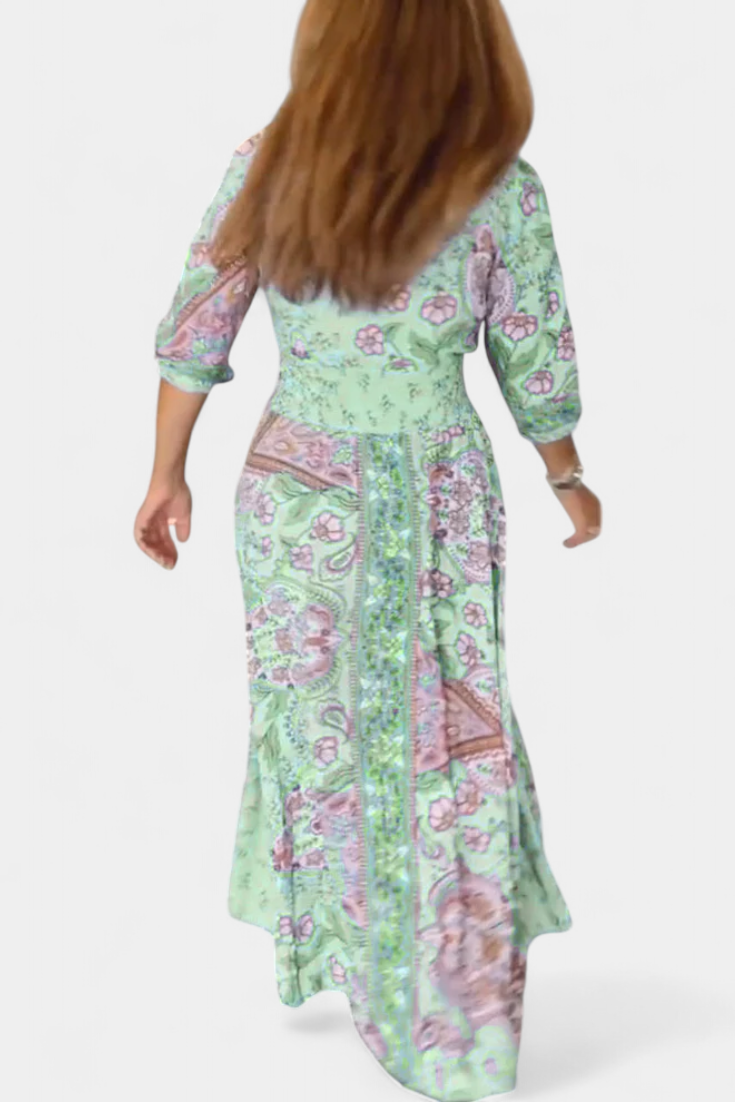 Dunya Casual Summer Dress with V-Neckline