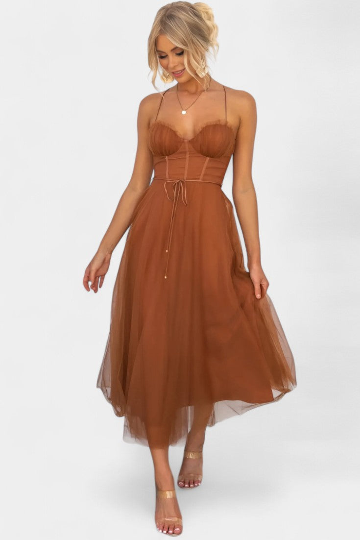 Eileen Midi Dress in Tulle