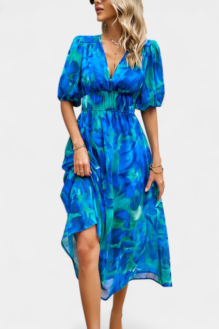 Georgina Floral V-Neck Midi Dress