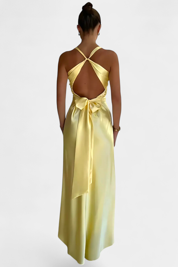 Dolores V-Neck Twisted Waist Dress