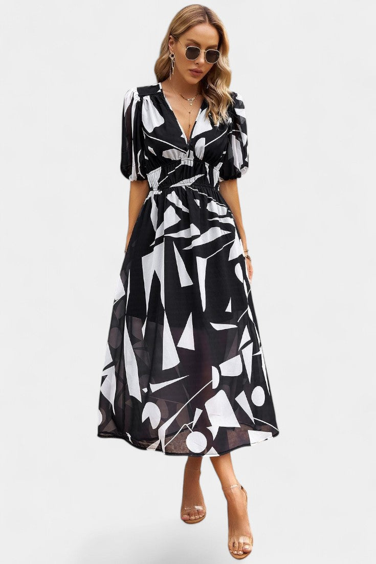 Georgina Floral V-Neck Midi Dress