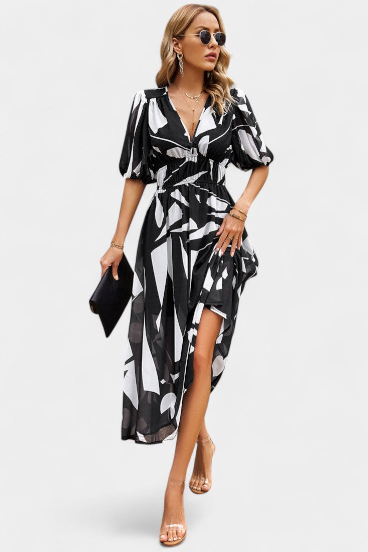 Georgina Floral V-Neck Midi Dress