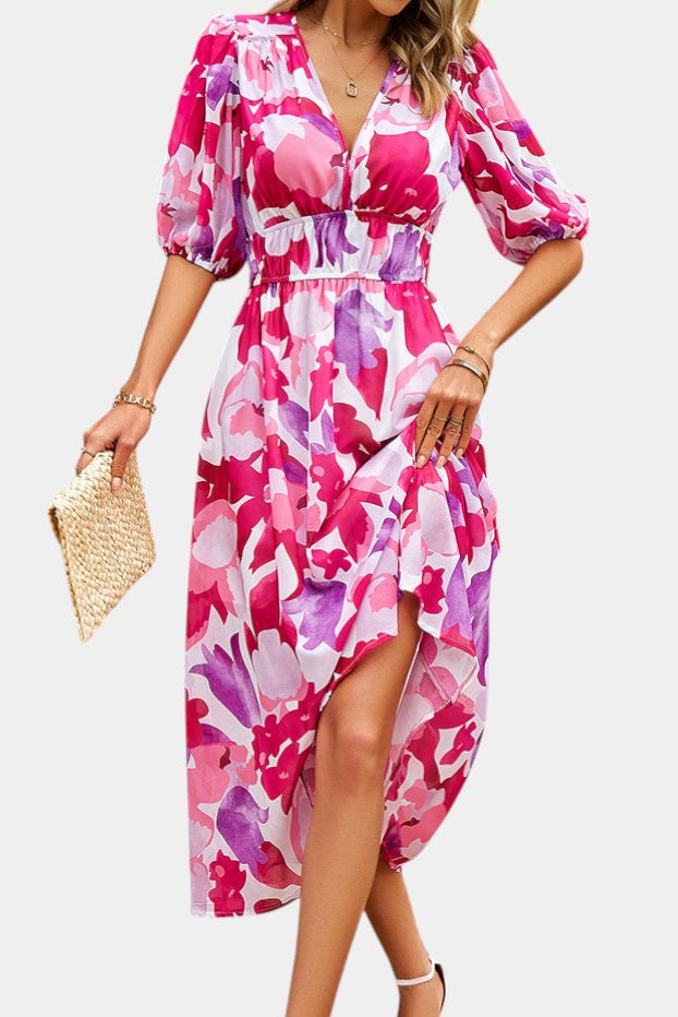 Georgina Floral V-Neck Midi Dress