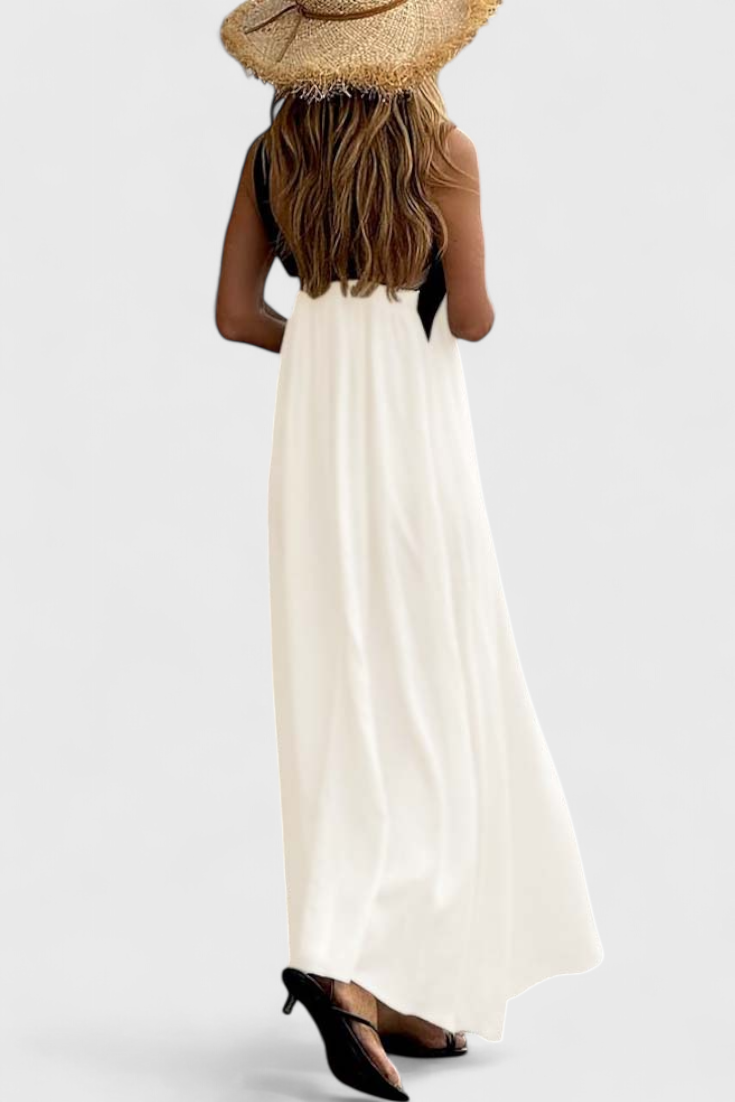 Edith Dress with Cross Neck and Open Back
