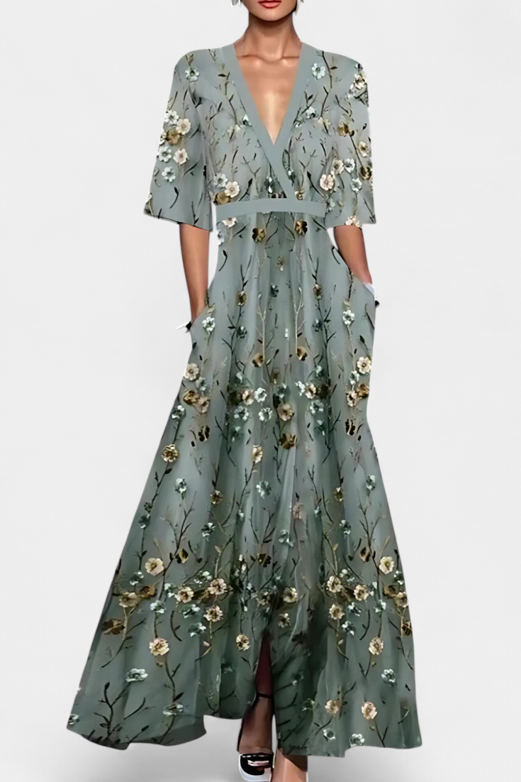 Daphne Elegant Floral Wrap Dress