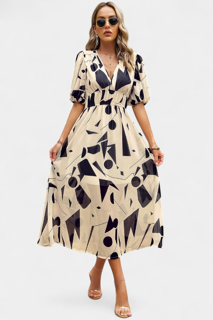 Georgina Floral V-Neck Midi Dress