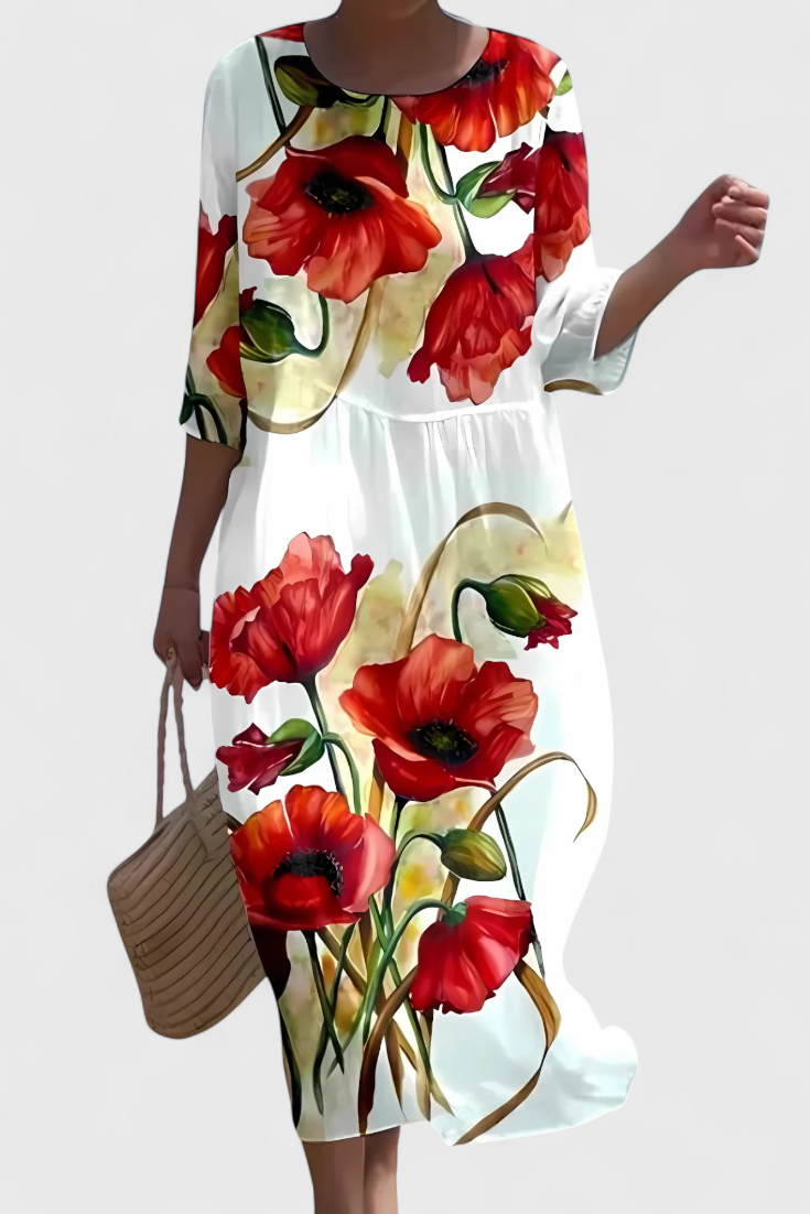 Karolina Floral Silhouette-Enhancing Dress