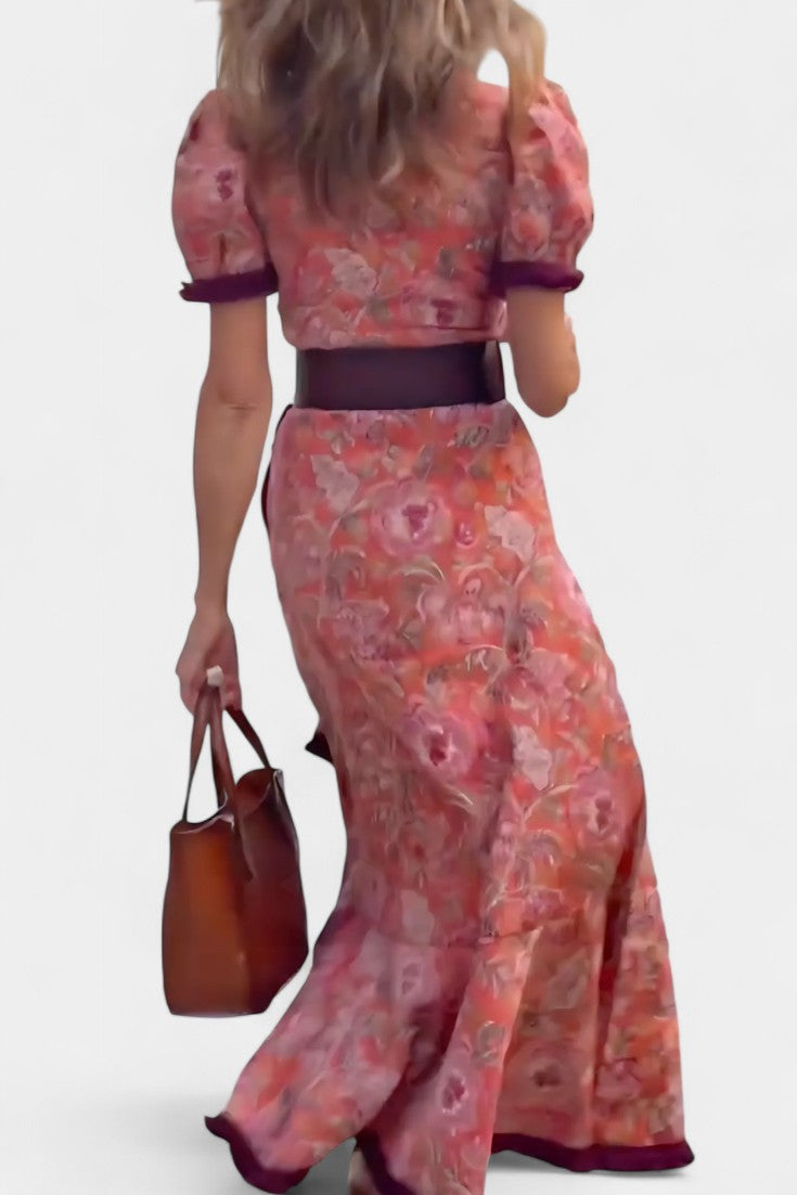 Louisa Asymmetrical Dress with Puff Sleeves