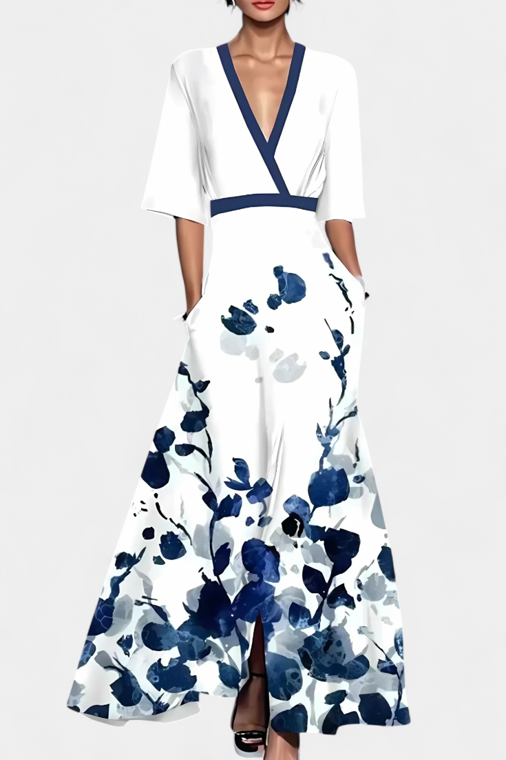 Daphne Elegant Floral Wrap Dress