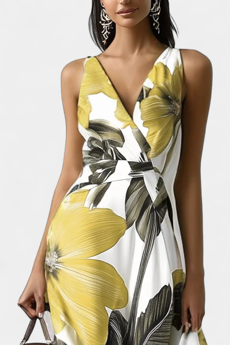 Regina Classic Dress with Floral Design