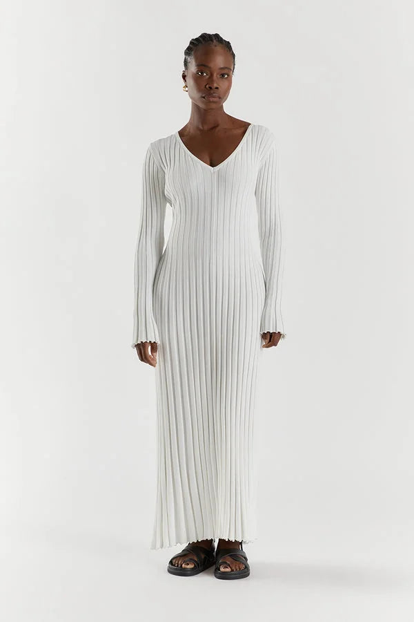Gloria Ribbed Knit Dress with Belt