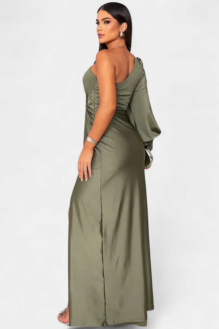 Charlotte One Shoulder Draped Asymmetrical Dress