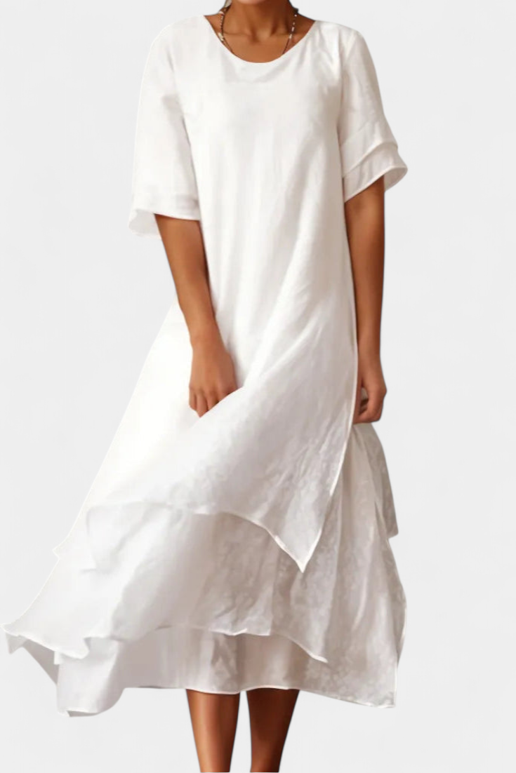 Eloise Elegant Cotton Layered Dress