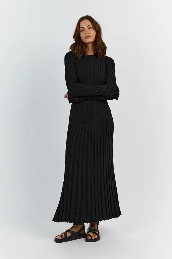 Gloria Ribbed Knit Dress with Belt