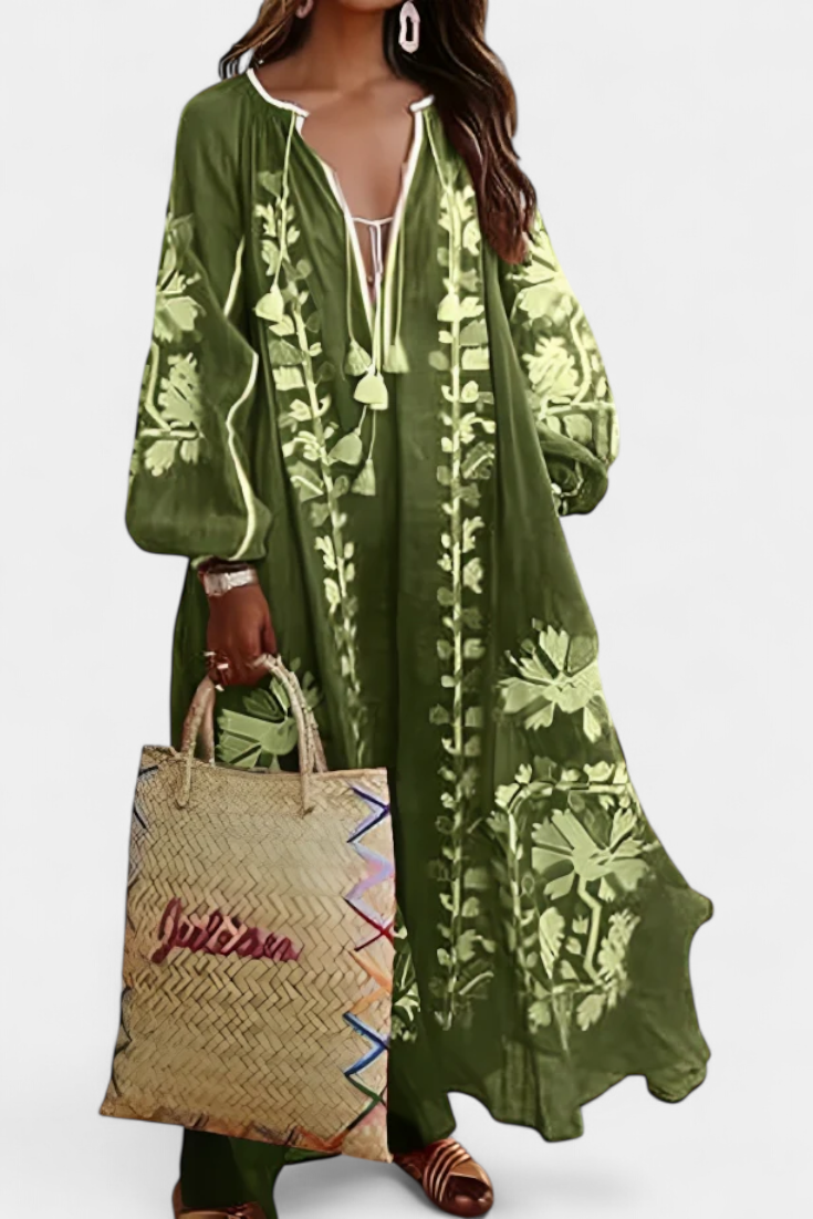Alessia Long Sleeve Floral Bohemian Dress
