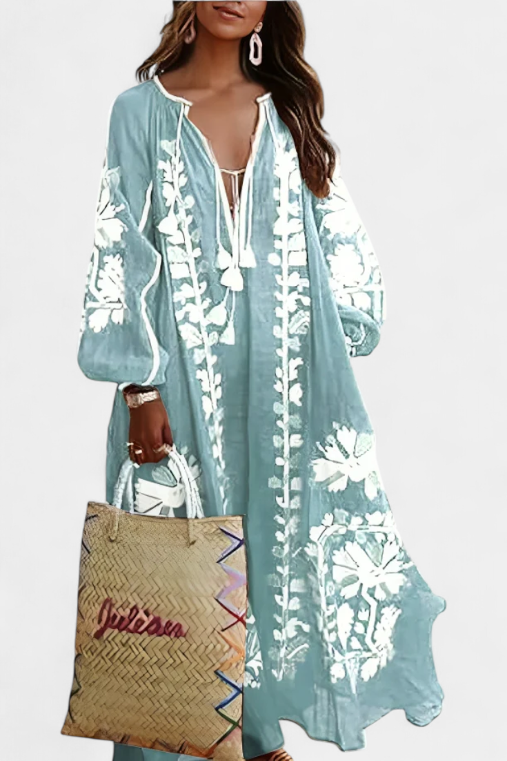 Alessia Long Sleeve Floral Bohemian Dress