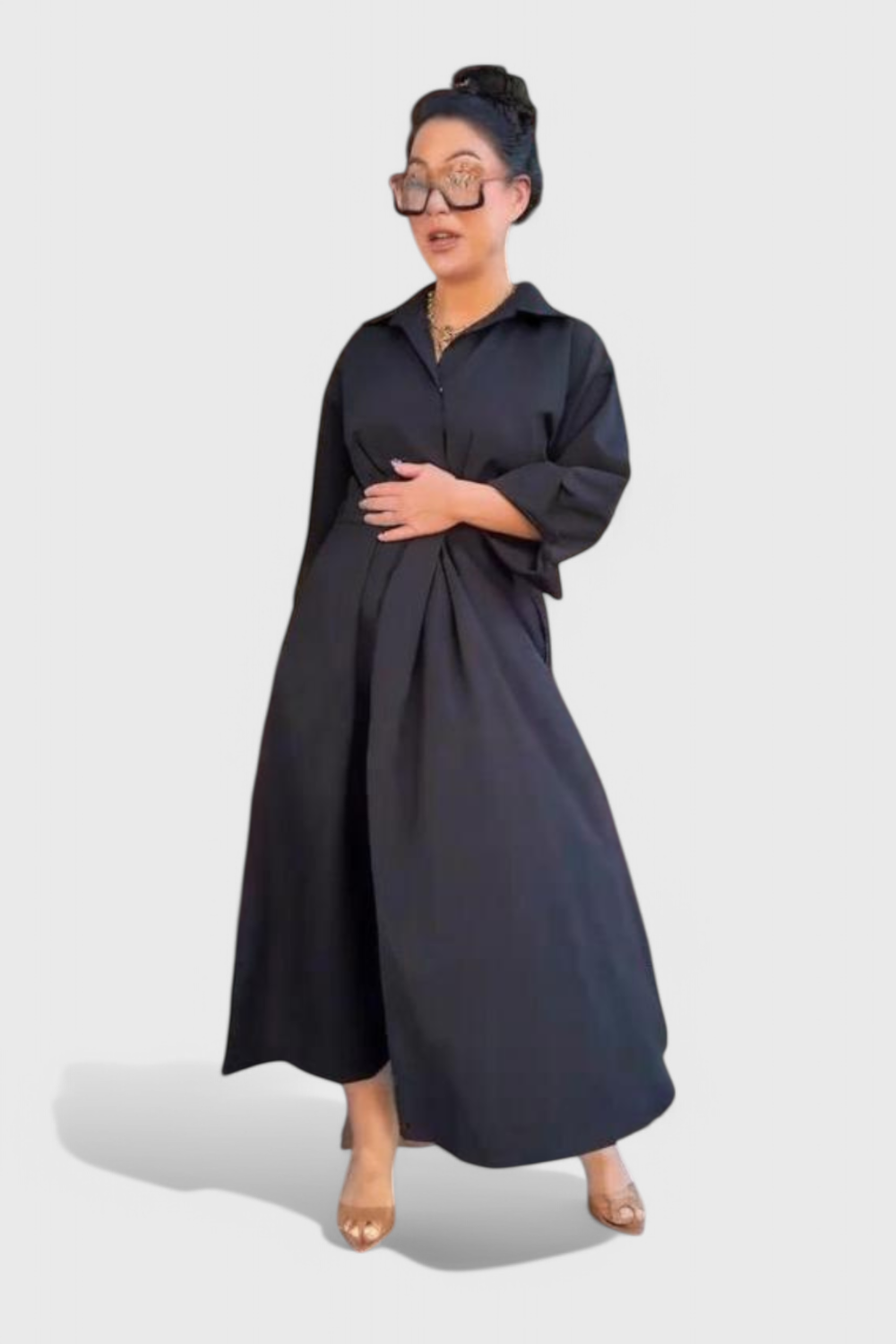 Celina Long Maxi Dress with Lapels