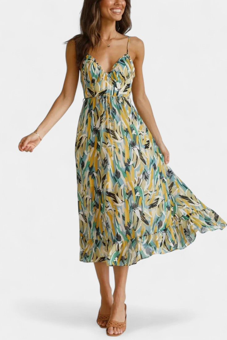Fiona Midi Dress with Vibrant Print