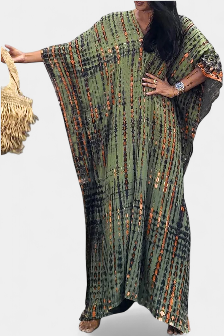 Rositsa Bohemian Tie-Dye Kaftan Dress