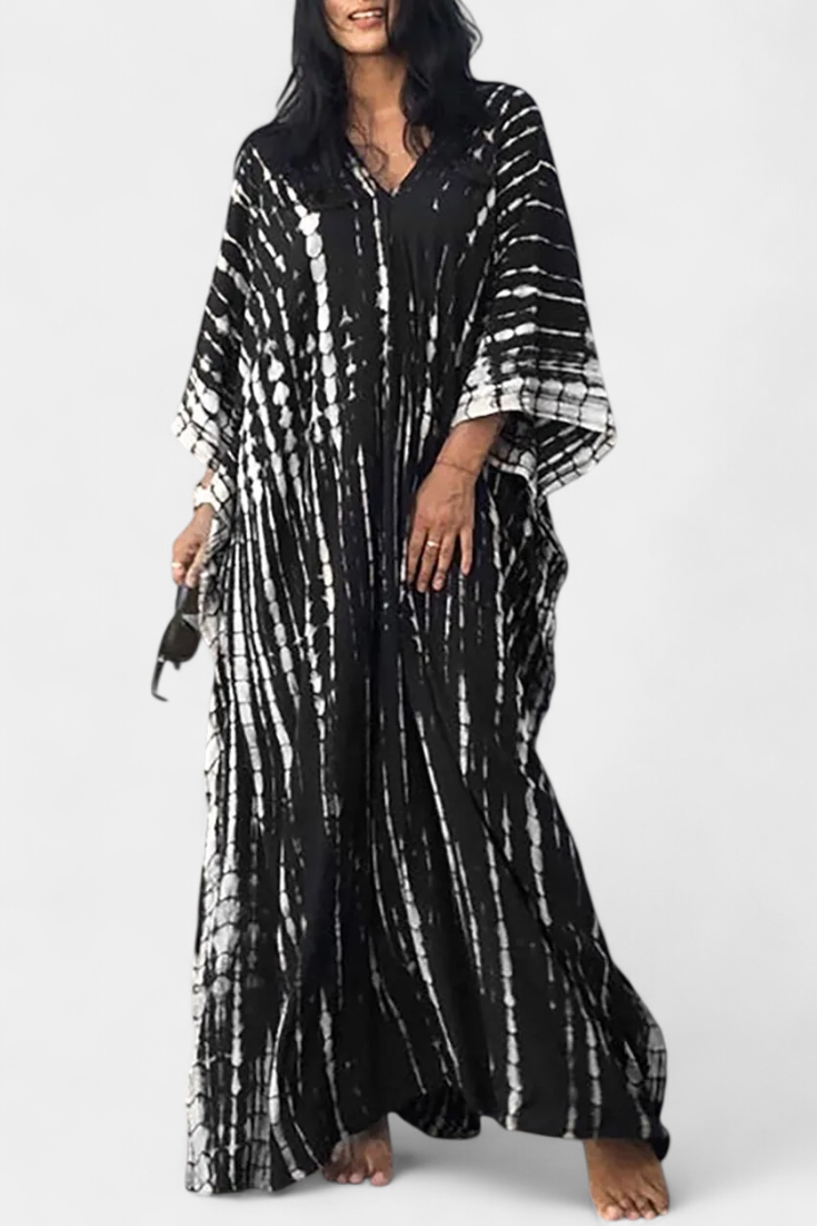 Rositsa Bohemian Tie-Dye Kaftan Dress