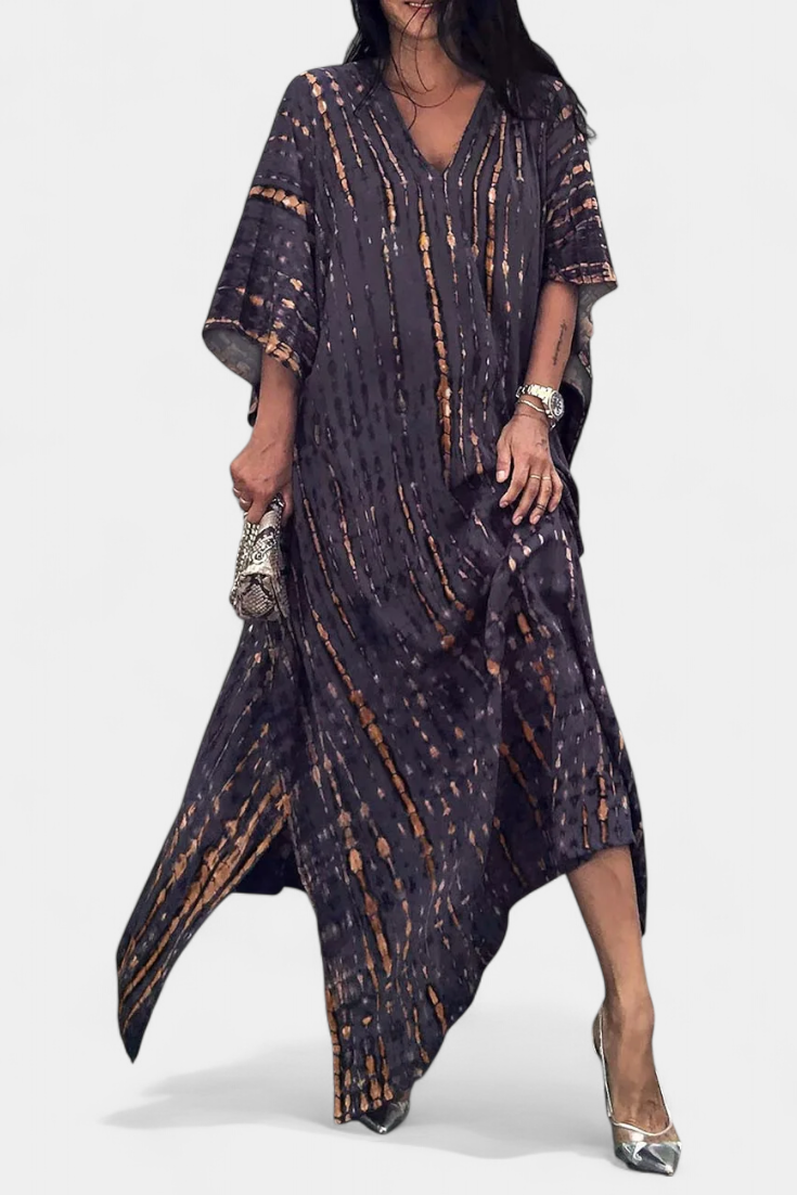 Rositsa Bohemian Tie-Dye Kaftan Dress