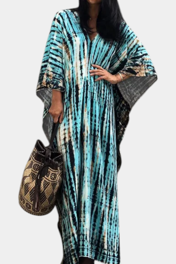 Rositsa Bohemian Tie-Dye Kaftan Dress