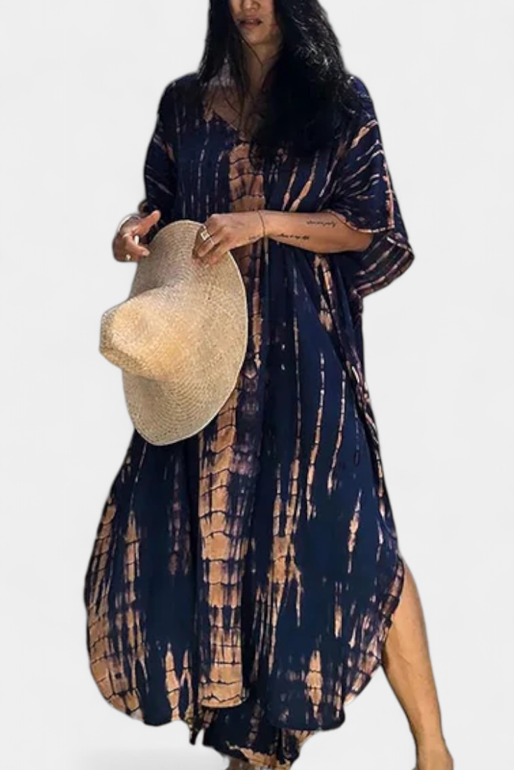 Rositsa Bohemian Tie-Dye Kaftan Dress