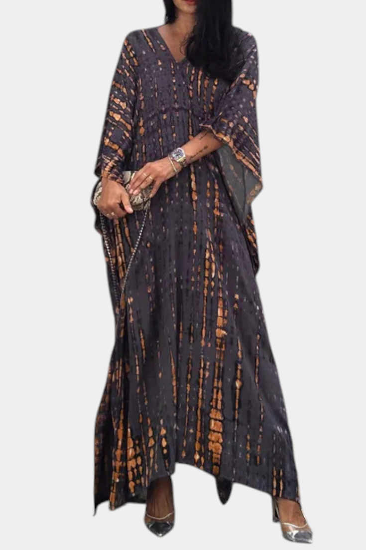 Rositsa Bohemian Tie-Dye Kaftan Dress