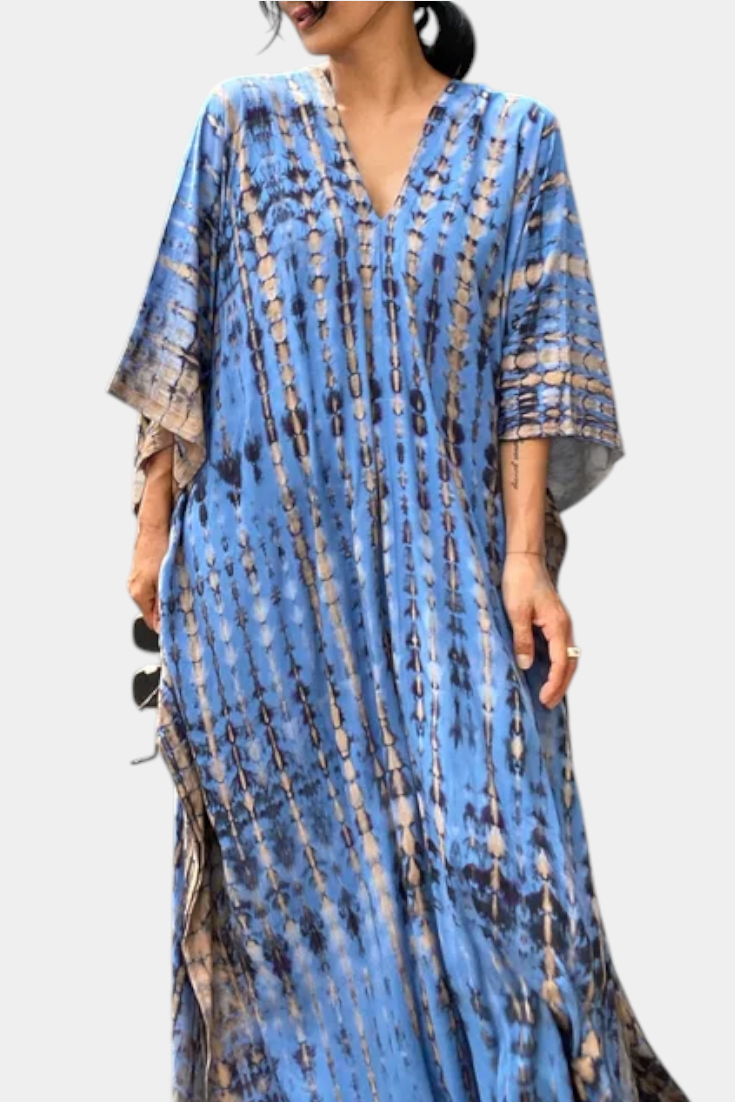 Rositsa Bohemian Tie-Dye Kaftan Dress