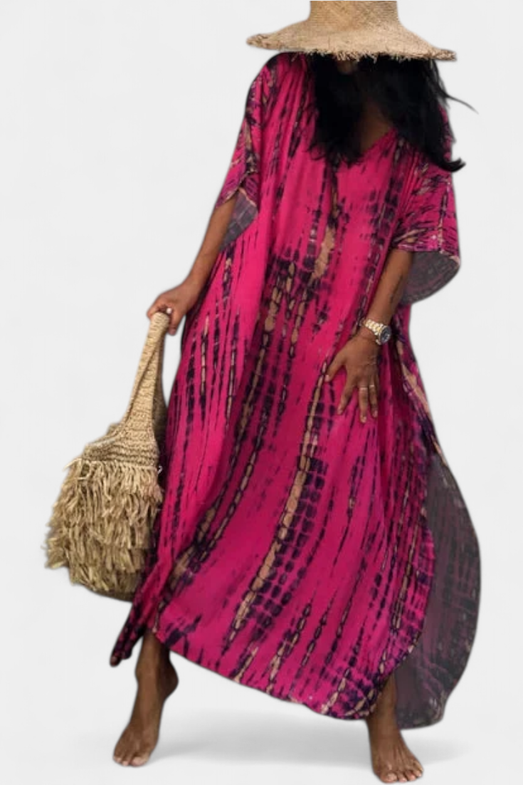 Rositsa Bohemian Tie-Dye Kaftan Dress