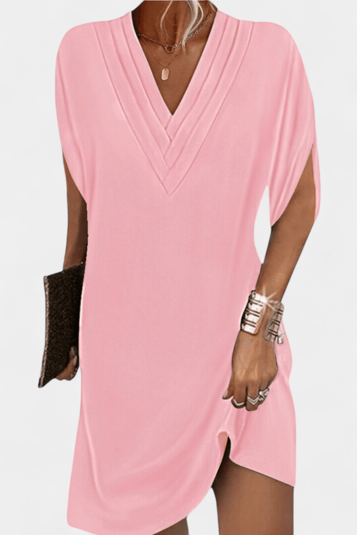 Lesley Elegant V-Neck Shift Dress