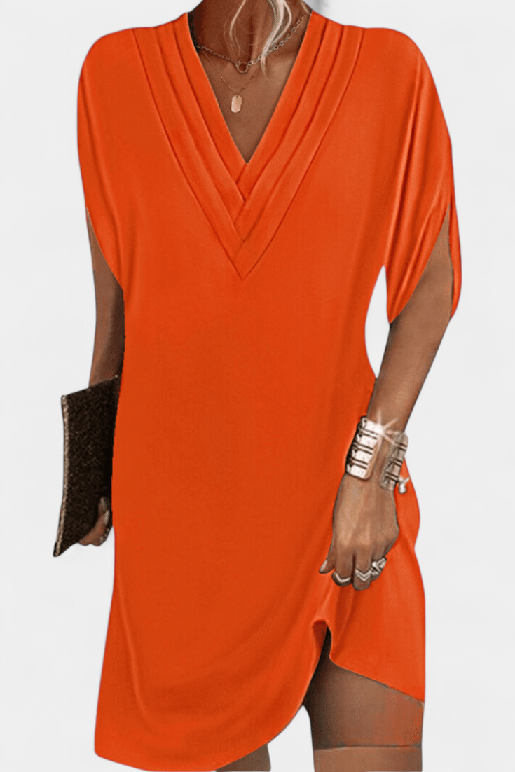 Lesley Elegant V-Neck Shift Dress