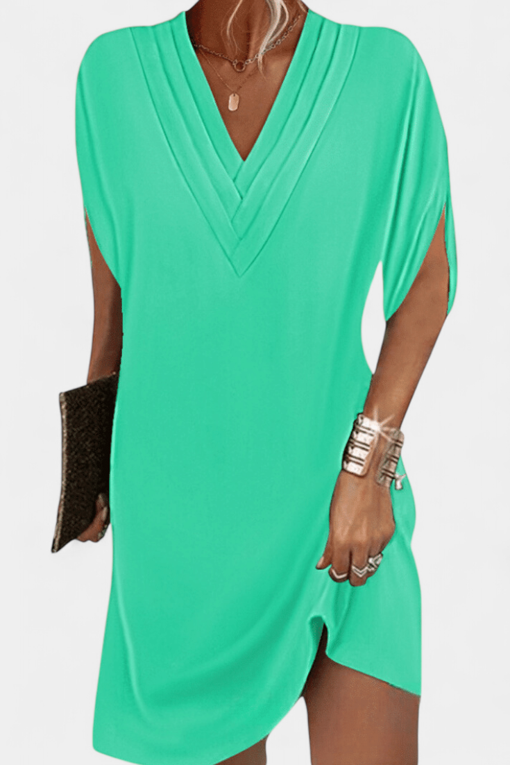 Lesley Elegant V-Neck Shift Dress