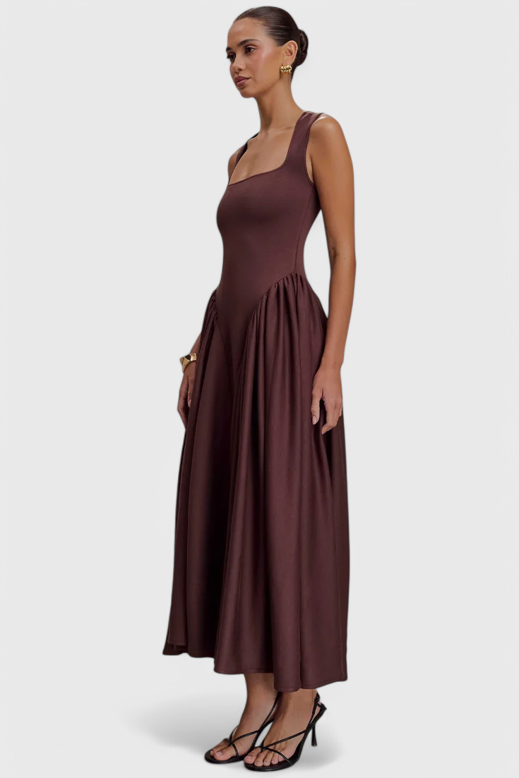 Verona Square Neckline Midi Dress