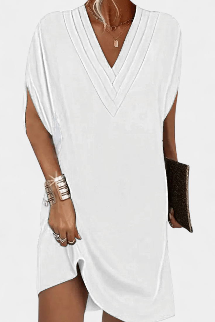 Lesley Elegant V-Neck Shift Dress