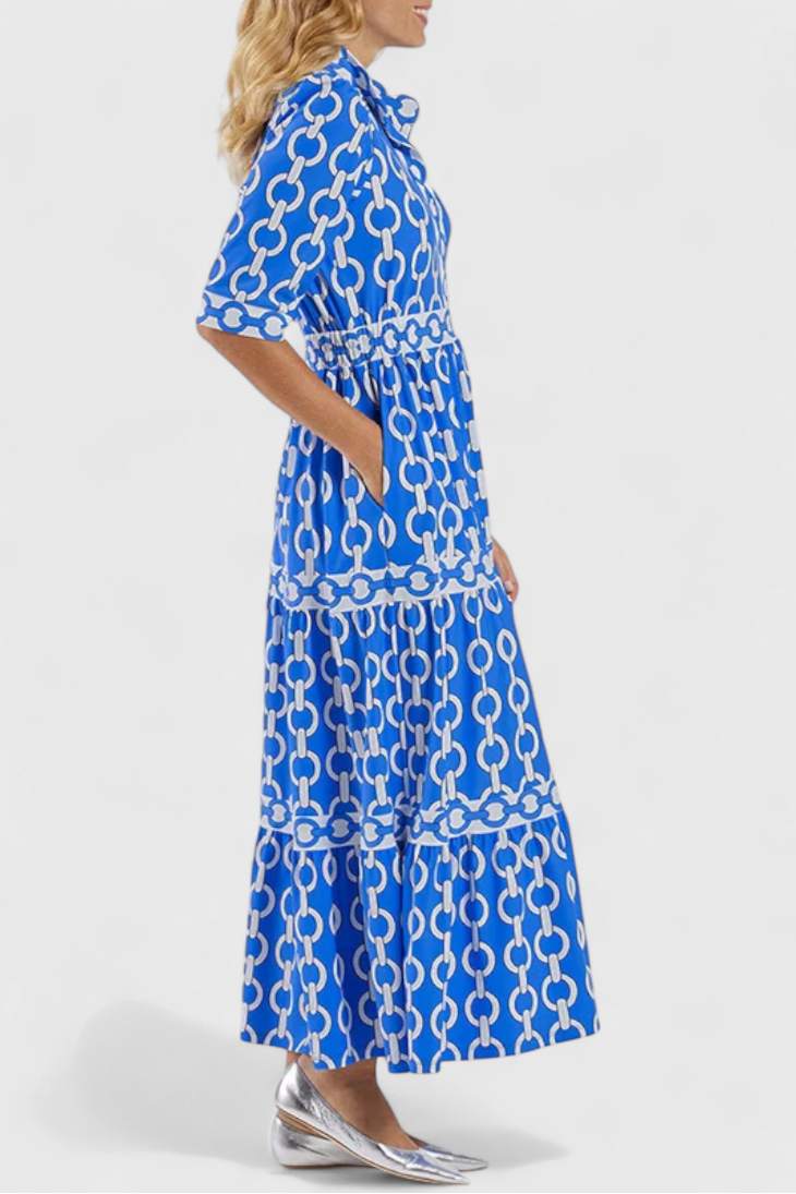 Casilda Midi Dress with Chain Design