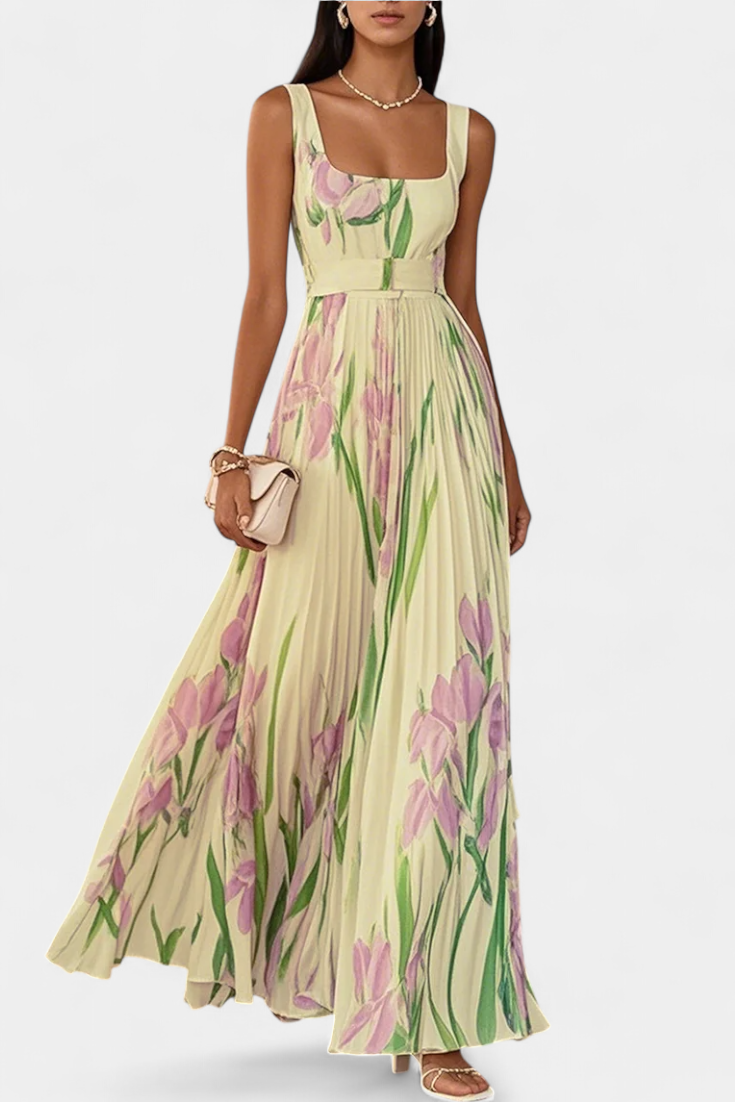 Calanthe Floral Pleated Dress