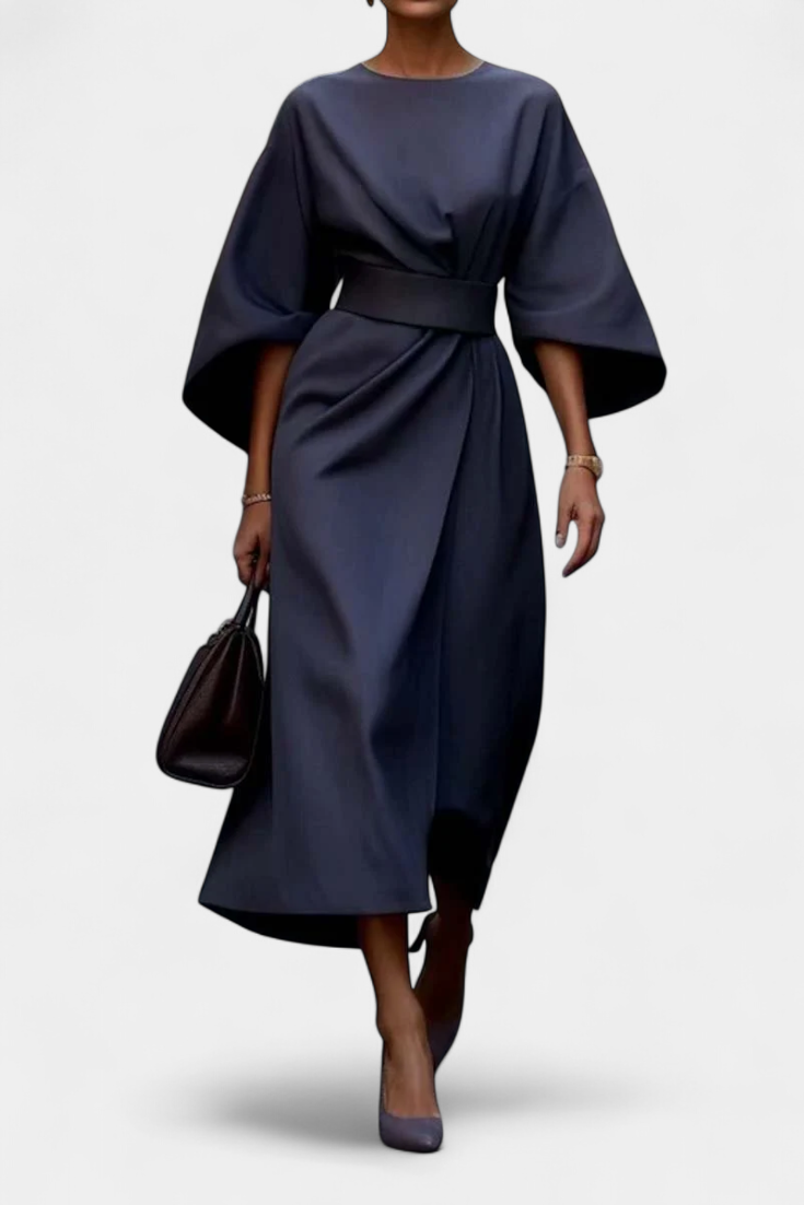 Micaela Midi Dress with Lantern Sleeves