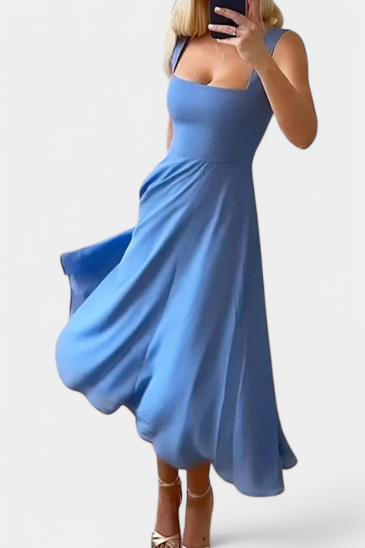 Mary Sleeveless Midi A-Line Dress