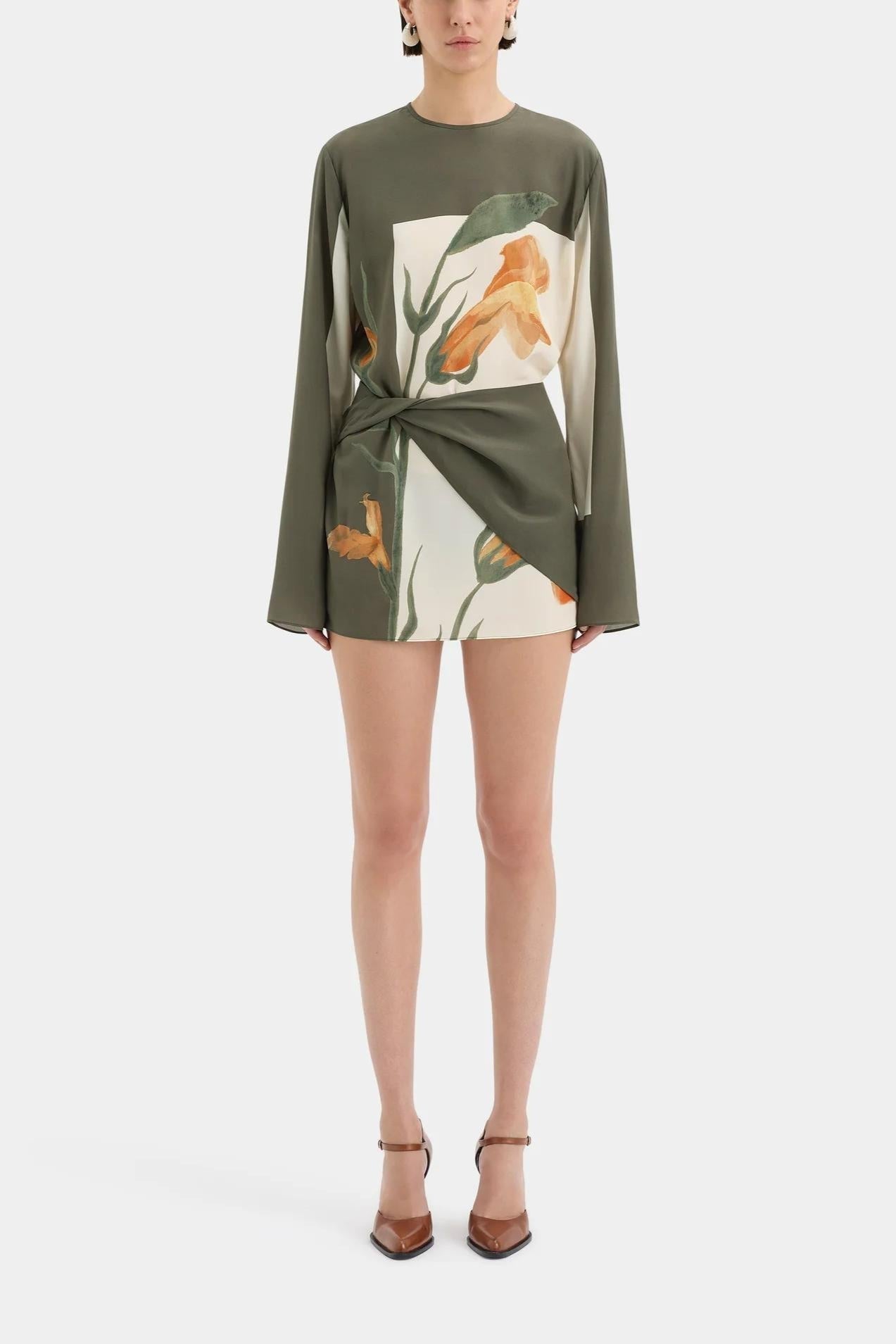 Joaquina Floral Dress with Twist Detail and Open Back
