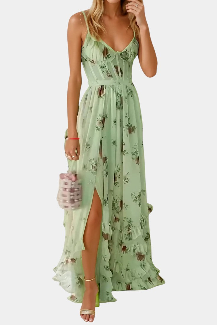 Luna Floral Maxi Dress with Corset