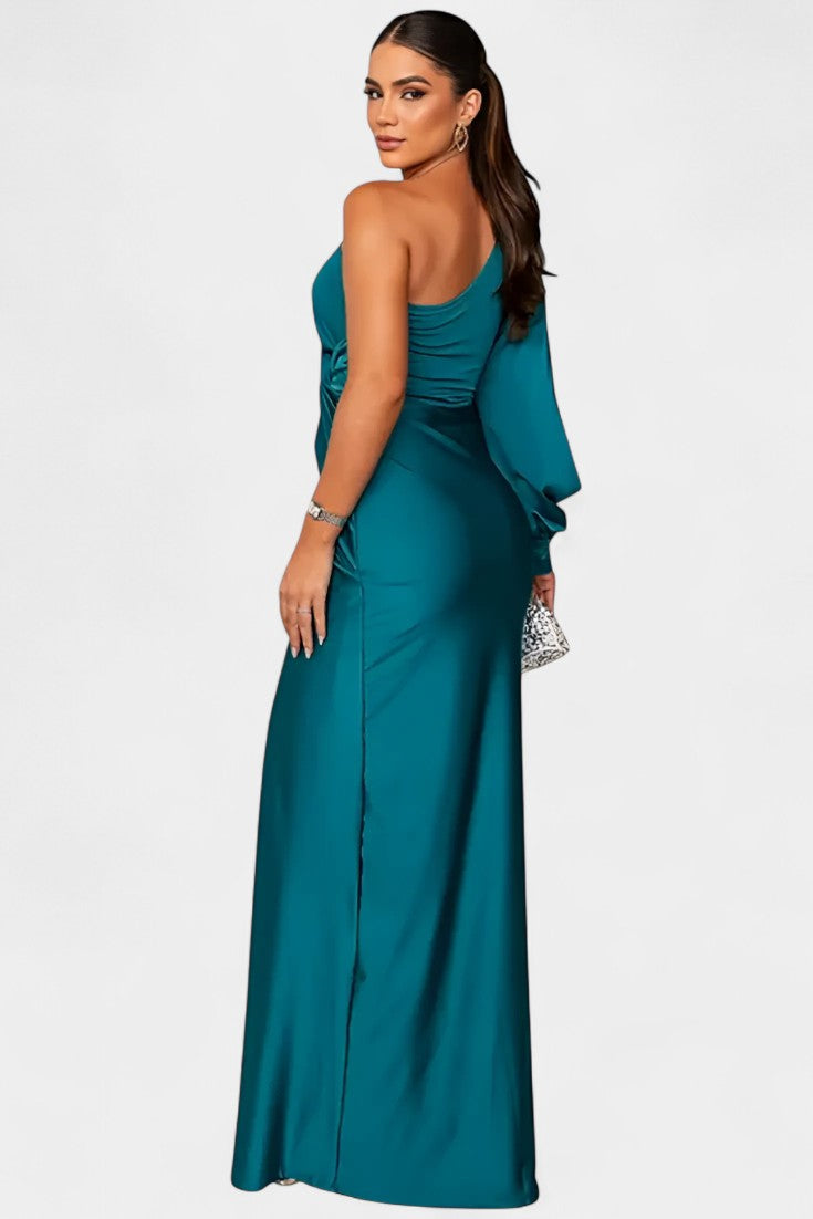 Charlotte One Shoulder Draped Asymmetrical Dress