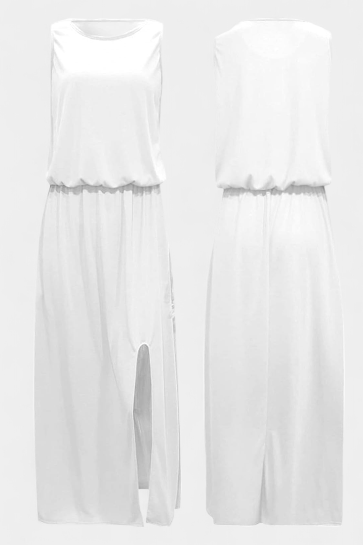 Dianne Sleeveless Side Slit Loose Fit Dress