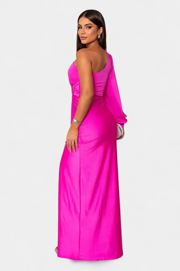 Charlotte One Shoulder Draped Asymmetrical Dress