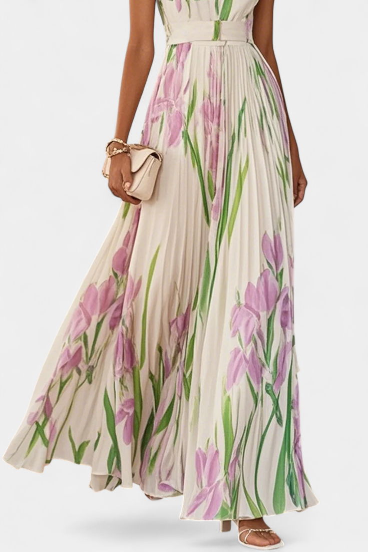 Calanthe Floral Pleated Dress