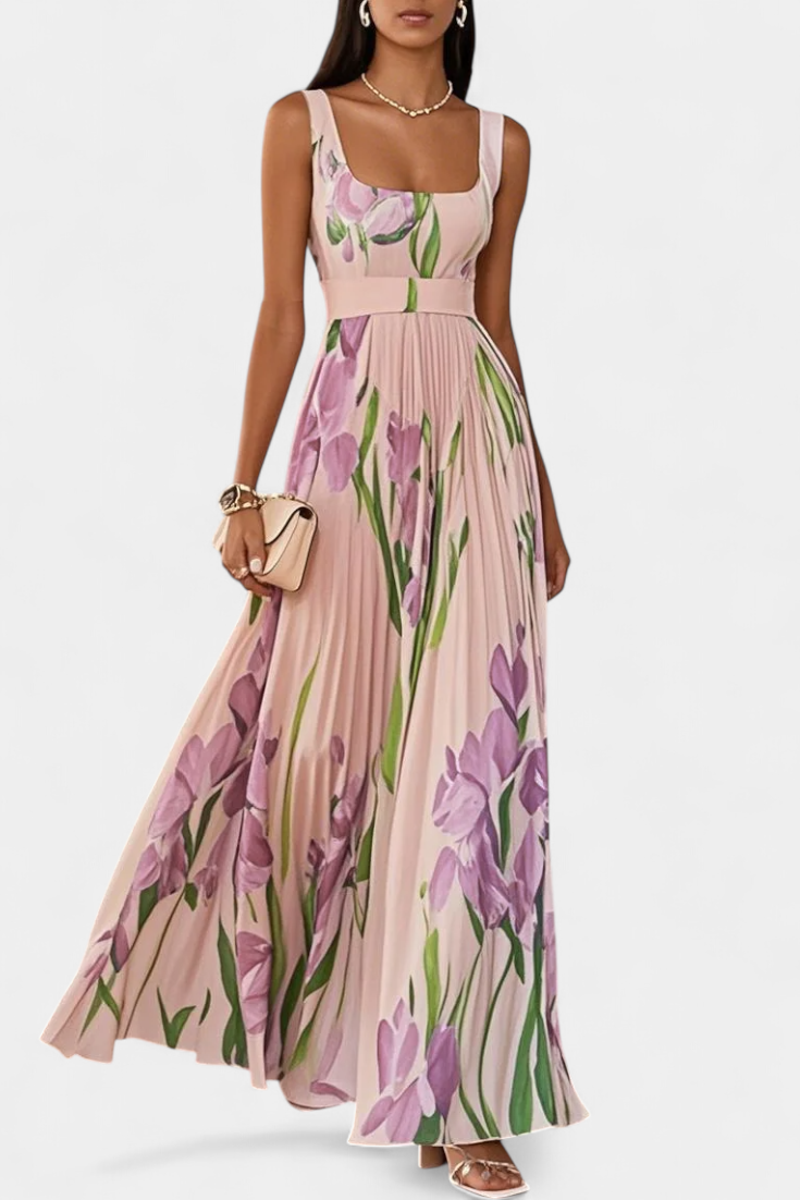 Calanthe Floral Pleated Dress