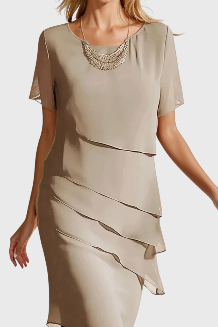 Mia Chiffon Dress with Tassels