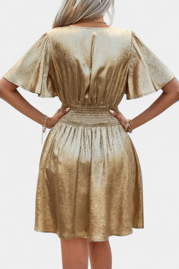 Adalee Women's V-Neck Dress with Wrap Waist