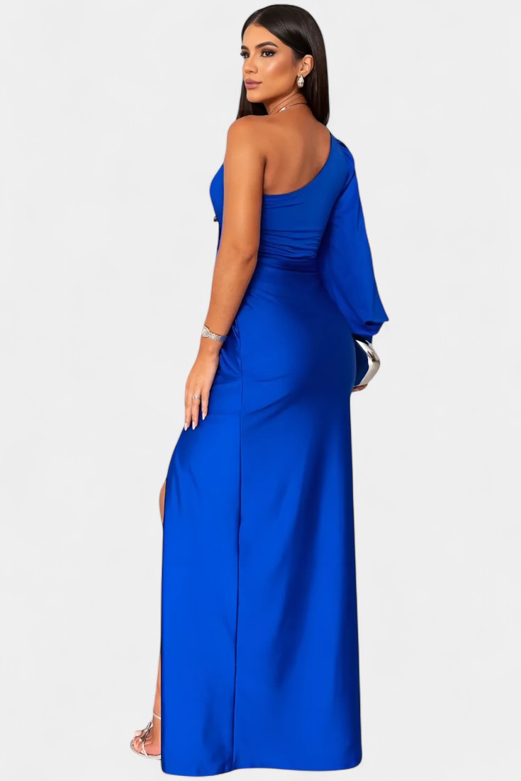 Charlotte One Shoulder Draped Asymmetrical Dress
