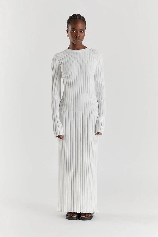 Gloria Ribbed Knit Dress with Belt